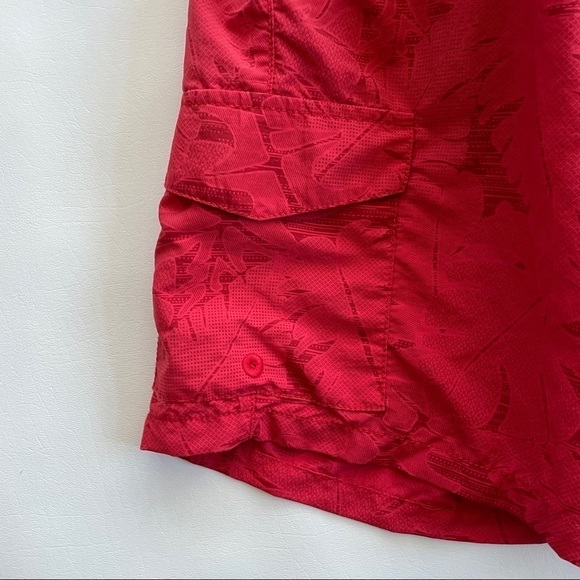 Tommy Bahama Naples 6” Swim Trunks Red Palm Leaf Print XXL - Picture 4 of 8